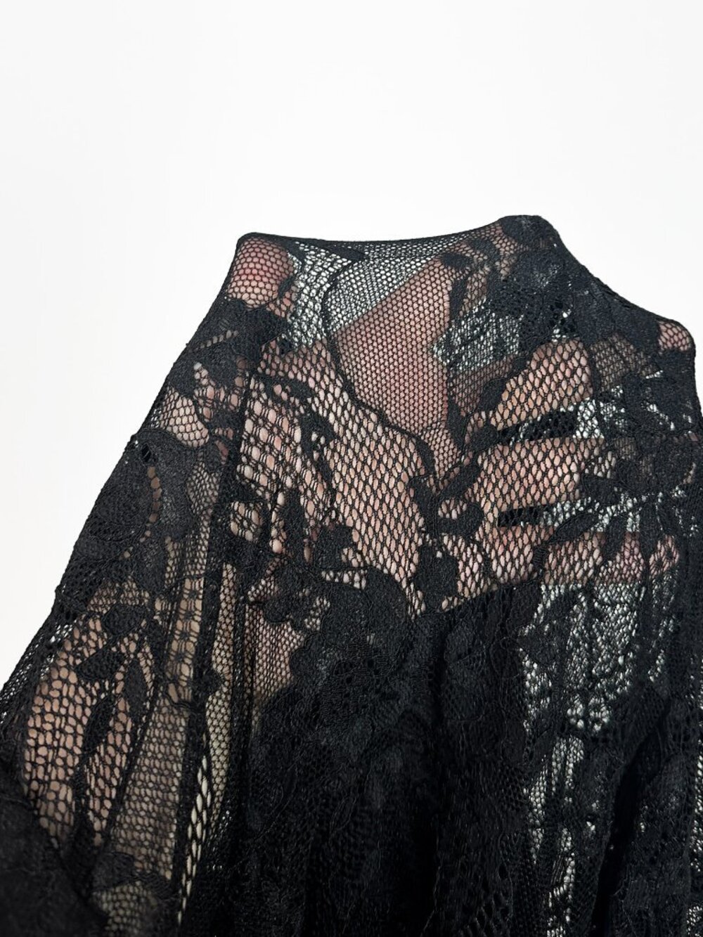 Black Elegant Women's Asymmetric Lace Mermaid Long Dress - Picture 7 of 7